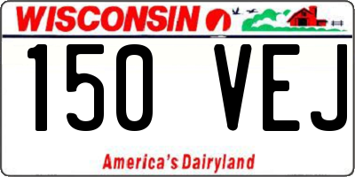 WI license plate 150VEJ