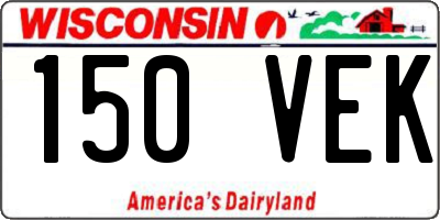WI license plate 150VEK