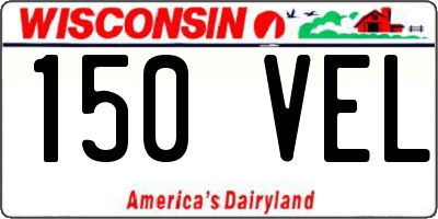 WI license plate 150VEL