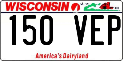 WI license plate 150VEP