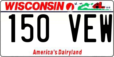 WI license plate 150VEW