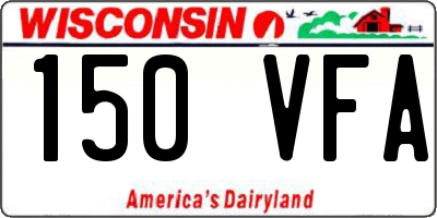 WI license plate 150VFA