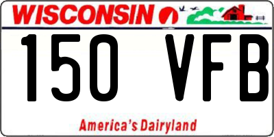 WI license plate 150VFB