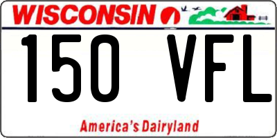 WI license plate 150VFL
