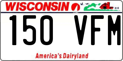 WI license plate 150VFM