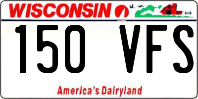 WI license plate 150VFS