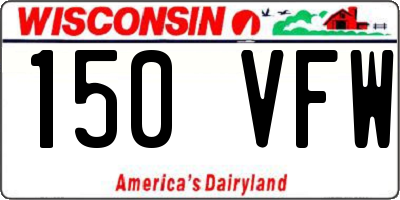 WI license plate 150VFW