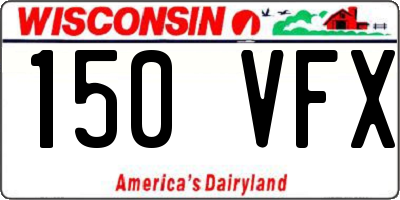 WI license plate 150VFX