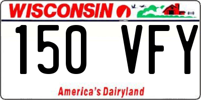 WI license plate 150VFY