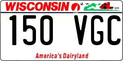 WI license plate 150VGC