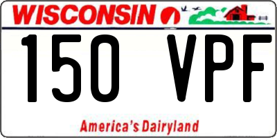 WI license plate 150VPF