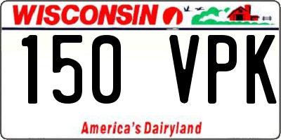 WI license plate 150VPK