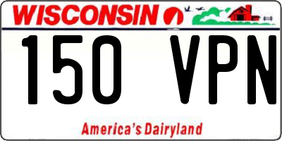 WI license plate 150VPN