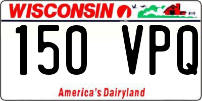 WI license plate 150VPQ