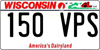 WI license plate 150VPS