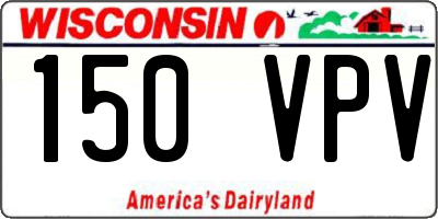 WI license plate 150VPV