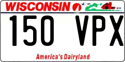 WI license plate 150VPX