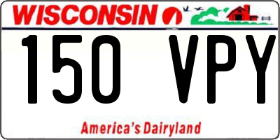 WI license plate 150VPY