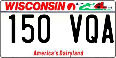 WI license plate 150VQA