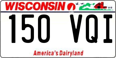 WI license plate 150VQI