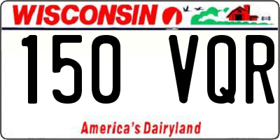 WI license plate 150VQR