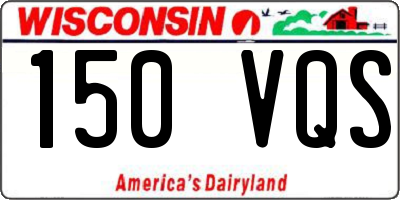 WI license plate 150VQS