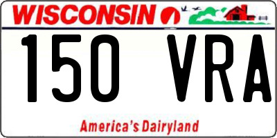 WI license plate 150VRA