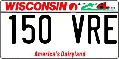 WI license plate 150VRE