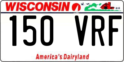 WI license plate 150VRF