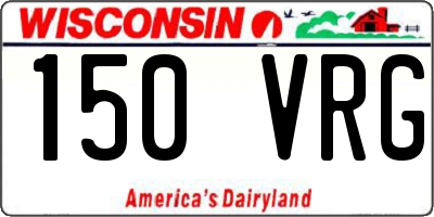 WI license plate 150VRG