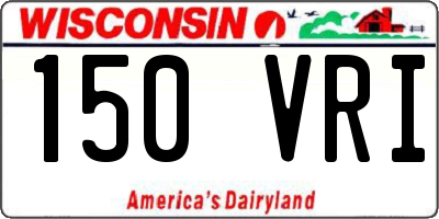 WI license plate 150VRI