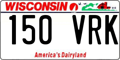 WI license plate 150VRK