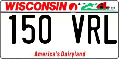 WI license plate 150VRL