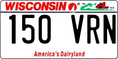 WI license plate 150VRN