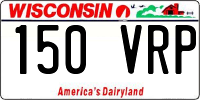 WI license plate 150VRP