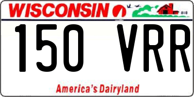 WI license plate 150VRR
