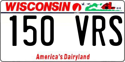 WI license plate 150VRS