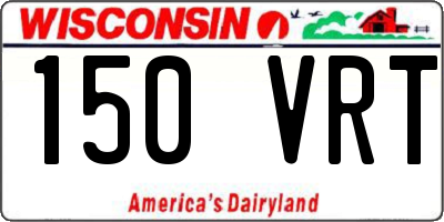WI license plate 150VRT