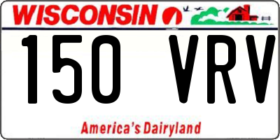 WI license plate 150VRV