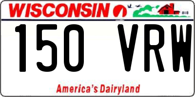 WI license plate 150VRW