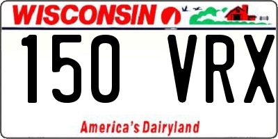 WI license plate 150VRX