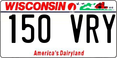WI license plate 150VRY