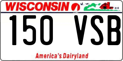 WI license plate 150VSB