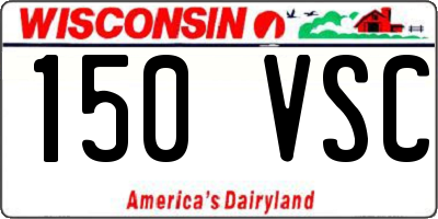 WI license plate 150VSC