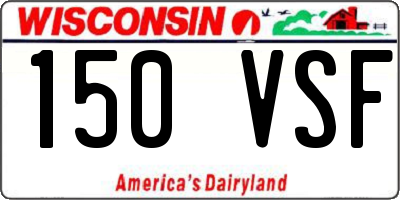 WI license plate 150VSF
