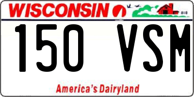 WI license plate 150VSM