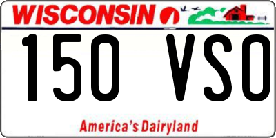 WI license plate 150VSO