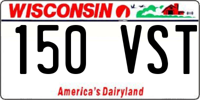 WI license plate 150VST