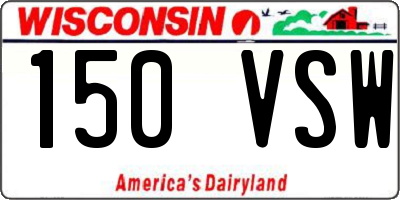 WI license plate 150VSW