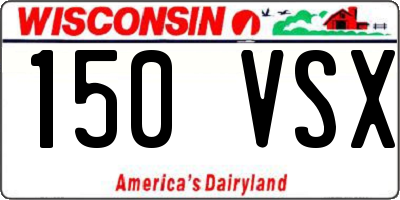 WI license plate 150VSX